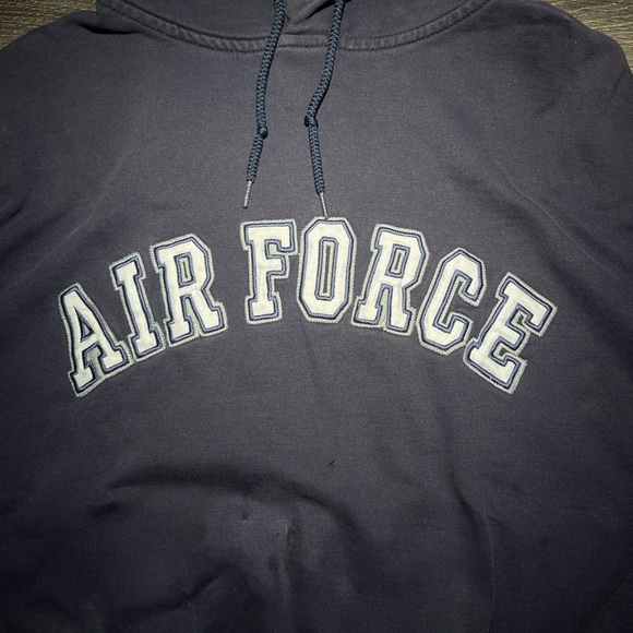 U.S. Air Force Navy Blue and Gray Pullover Drawstring Hoodie - Picture 2 of 10